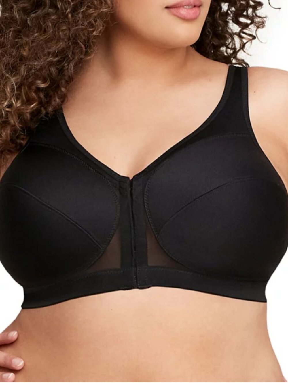Glamorise 1265 MagicLift Front Close Posture Bra Black 42B Support